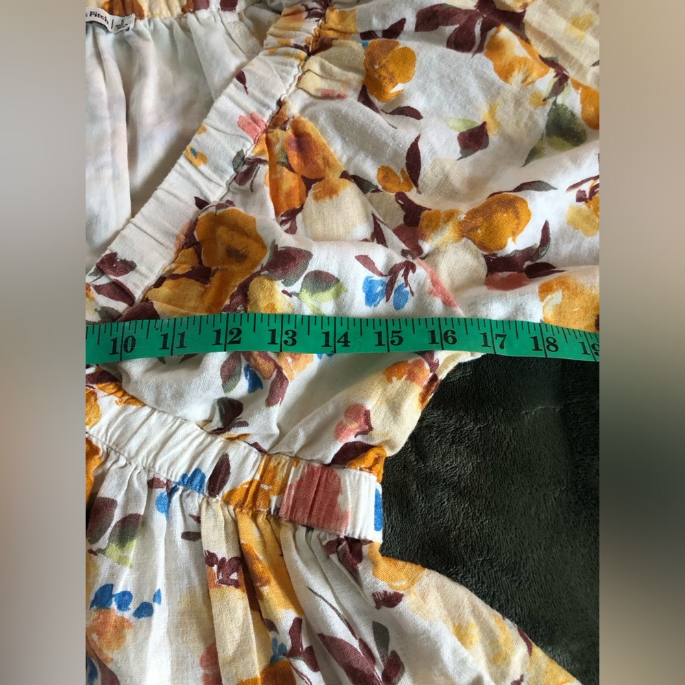 Abercrombie & Fitch Flutter Puff Sleeve Floral V-Neck Blouse Size Small - Picture 6 of 8
